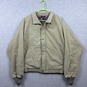 Vintage Lobo Pendleton Bomber Jacket Mens Medium Tan Plaid Lined Bi Swing USA